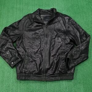 Wilsons Leather Jacket Mens Large Black 3M Thinsulate Insulated Full Zip Lined